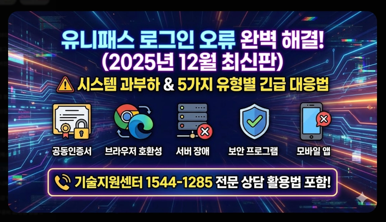 유니패스 로그인 오류 해결방법