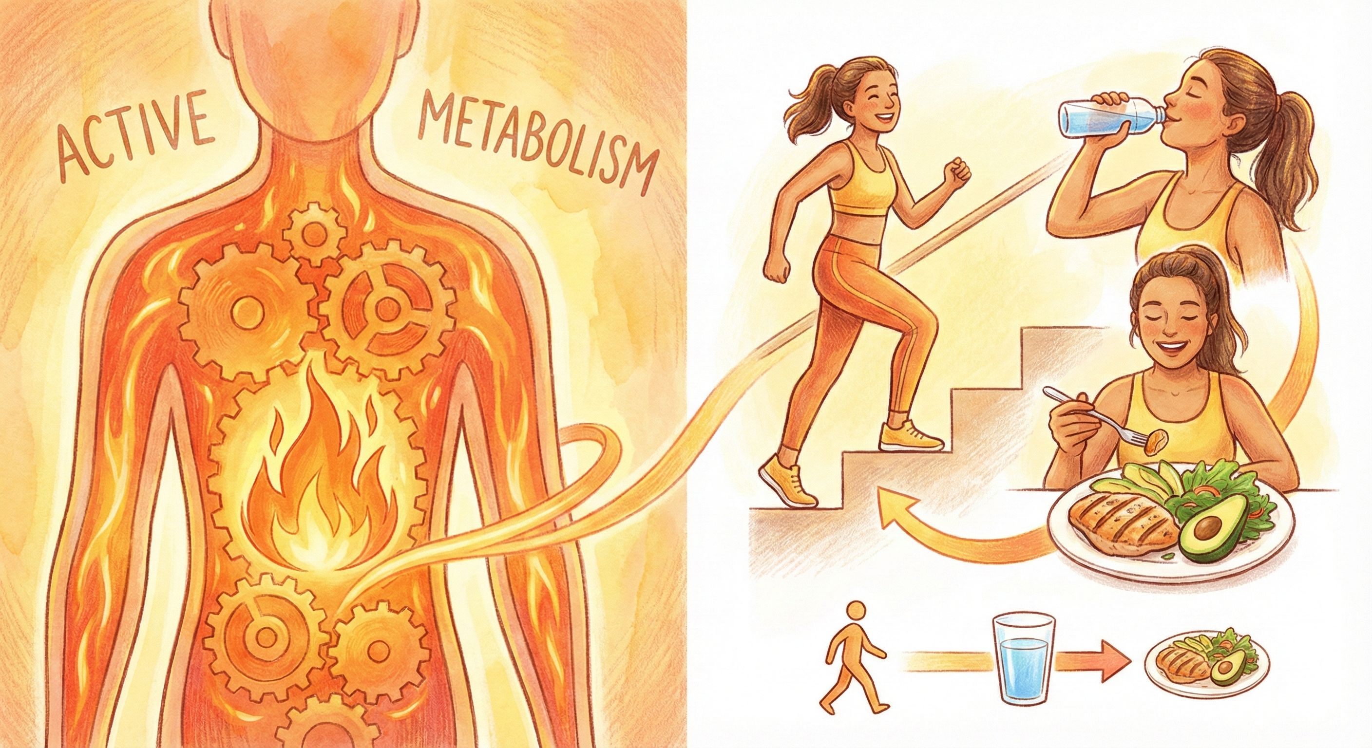 기초 대사량을 나타내는 사진 과 기초대사량 높이는 방법의 이미지