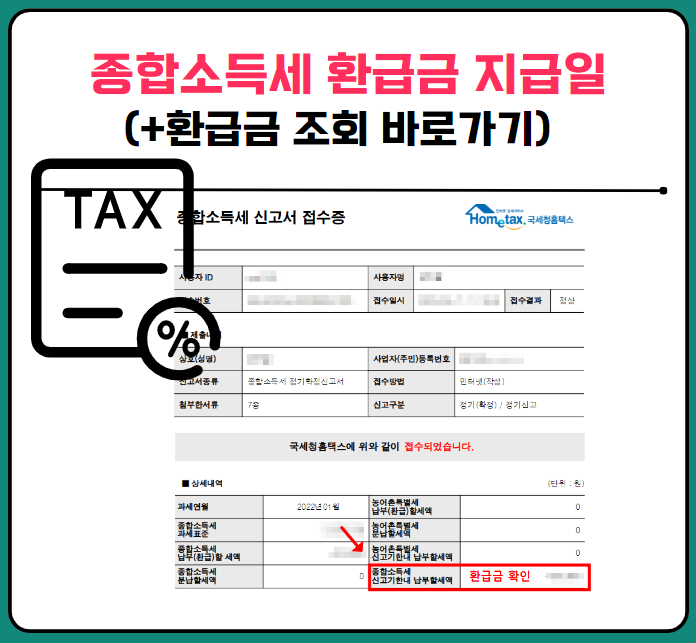 종합소득세 환급금 지급일