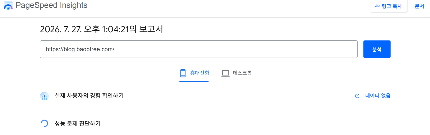 티스토리 페이지 속도 개선 방법 PageSpeed Insights