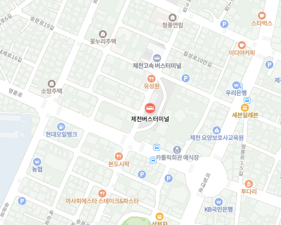 제천시외버스터미널 위치-지도