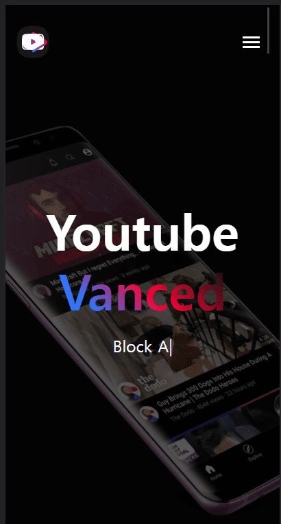 유튜브 밴스드 홈페이지 첫 화면