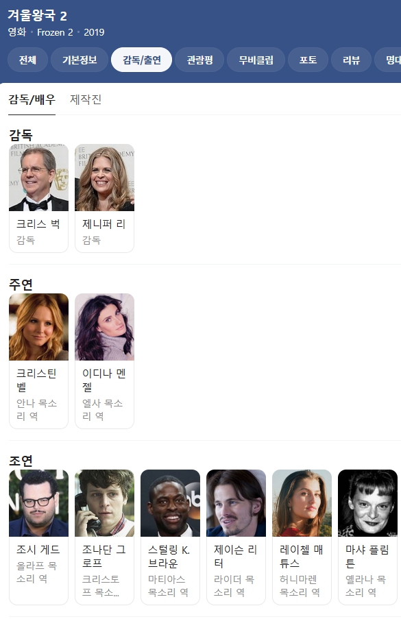 영화 겨울왕국2 출연지