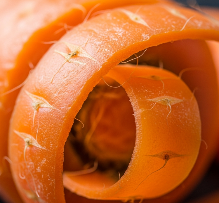 싱싱한 당근 껍질