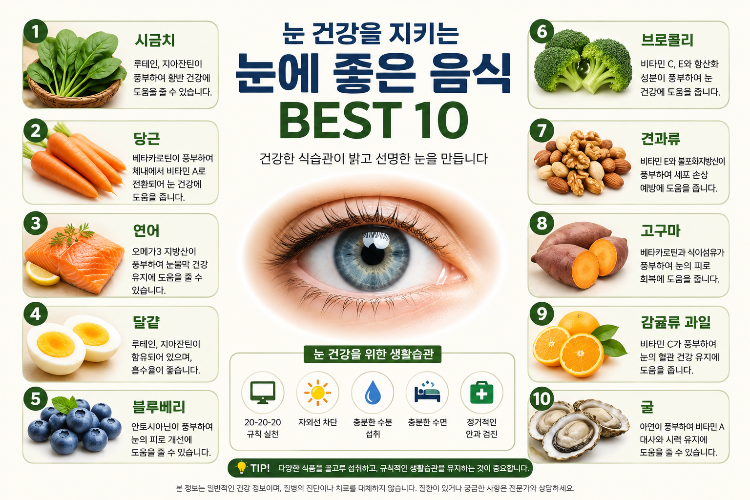 눈에 좋은 음식 BEST 10