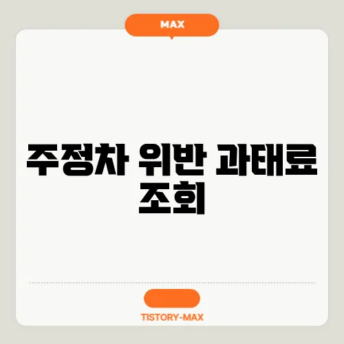 주정차 위반 과태료 조회