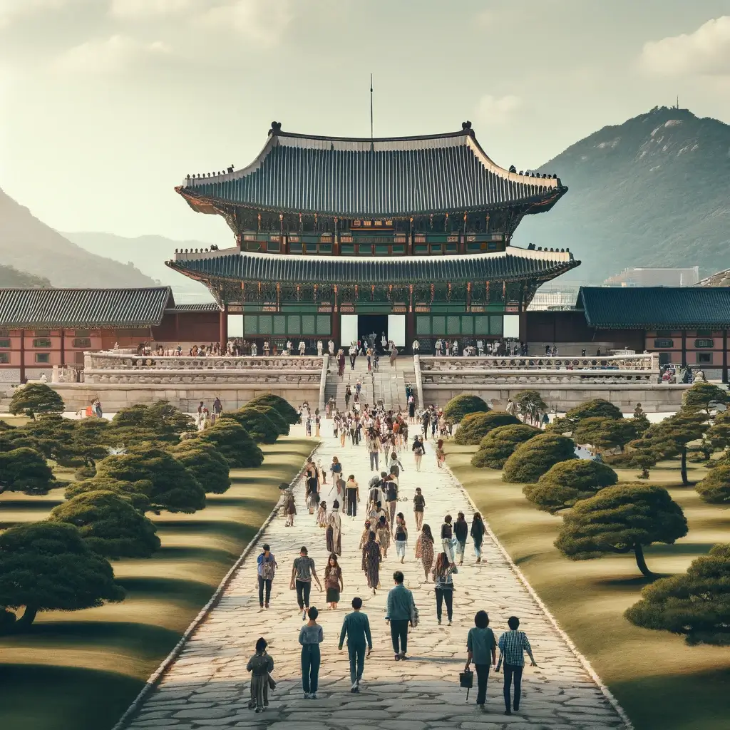 한국의 고궁을 찾는 외국인