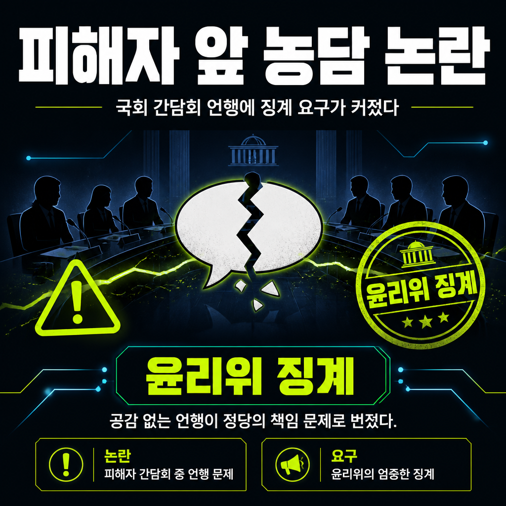 피해자 앞 농담 논란