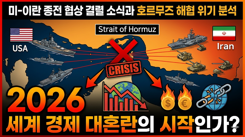 미-이란 종전 협상 결렬 소식과 호르무즈 해협 위기 분석: 2026 세계 경제 대혼란의 시작인가?