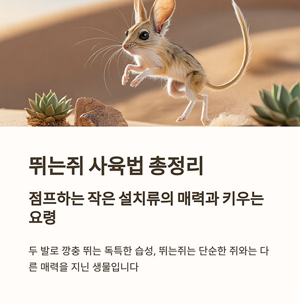 뛰는쥐, 정말 집에서 키울 수 있을까?