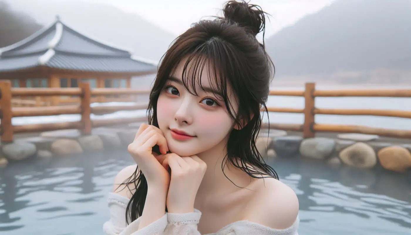 일본-온천여행-3박4일-패키지를-알아보고-관광하는-여성의-모습