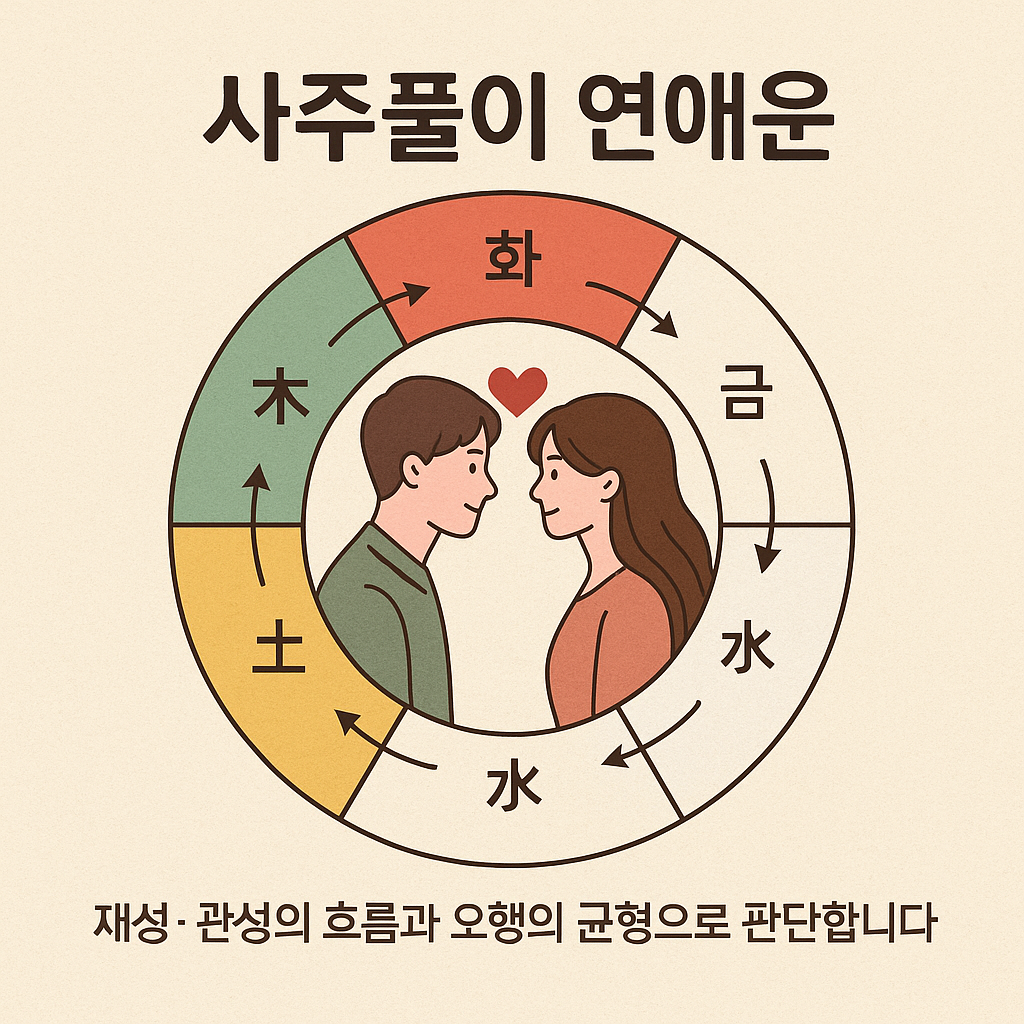 사주풀이 연애운의 흐름을 시각화한 그래픽