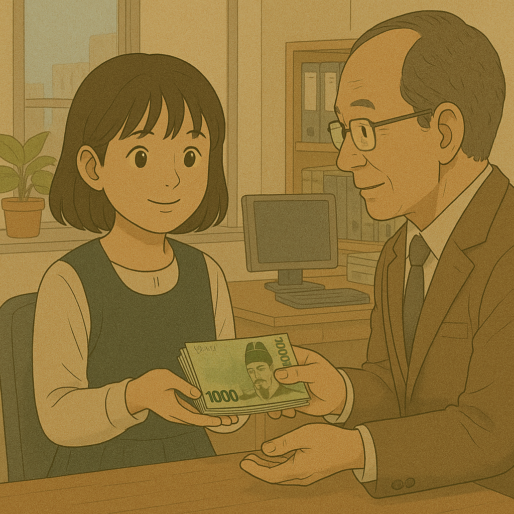 사무실에서 돈을 받는 꿈