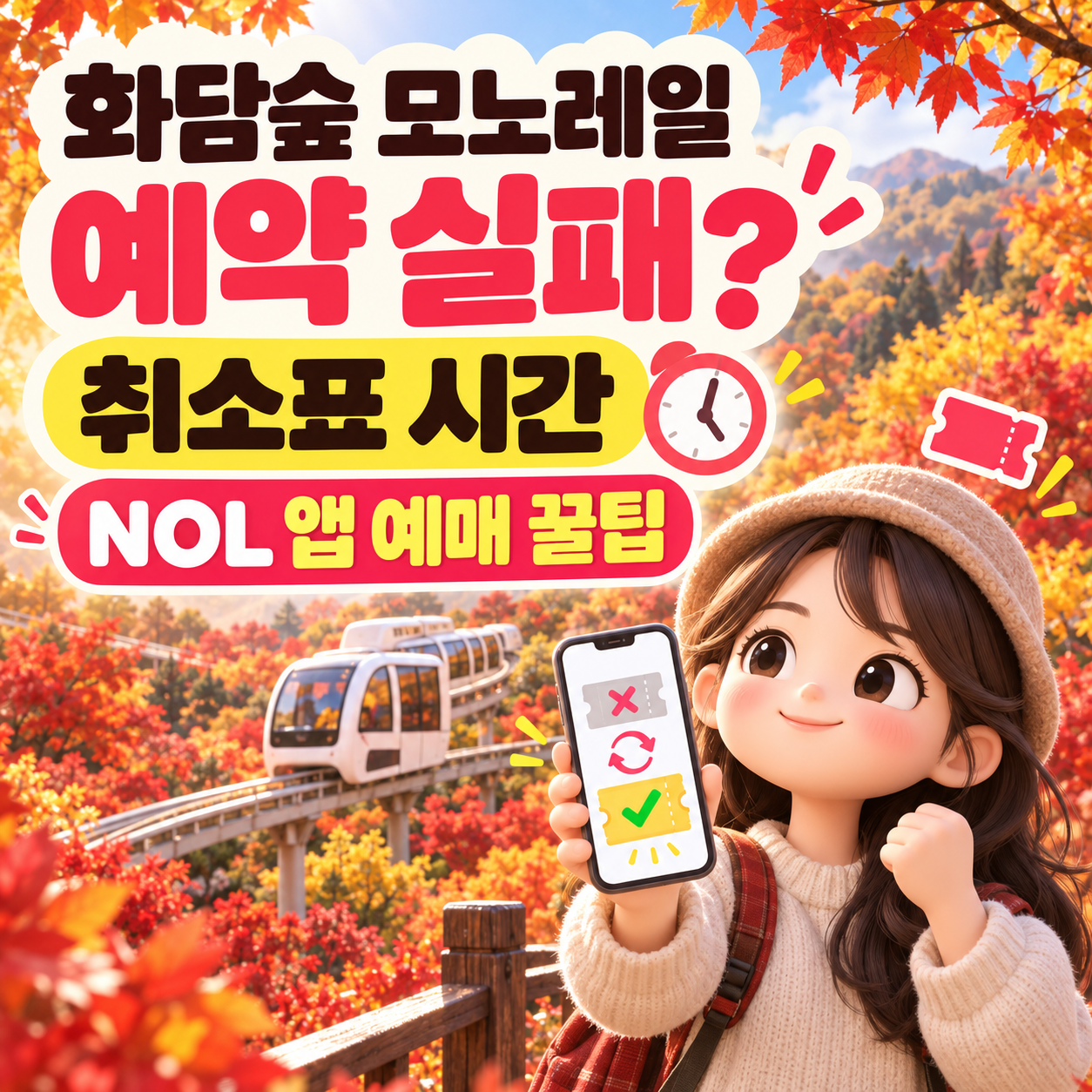 화담숲 모노레일 예약 실패 대처법: 취소표 시간 NOL 앱 예매 꿀팁