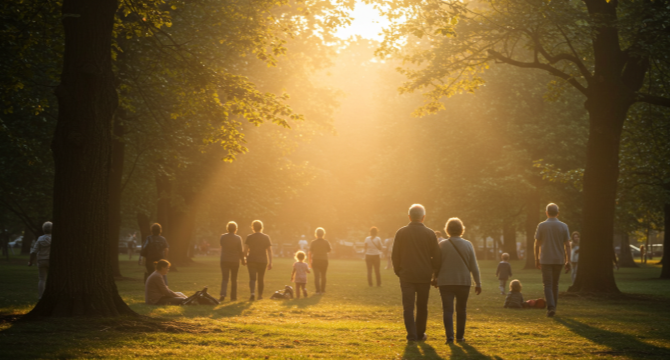 햇빛을 즐기는 사람들