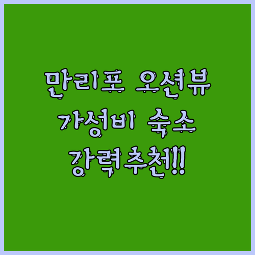 만리포 캐슬씨사이드! 오션뷰 & 깨끗