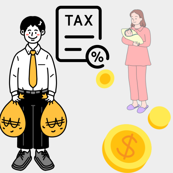 아이와 엄마 돈 세금 아빠