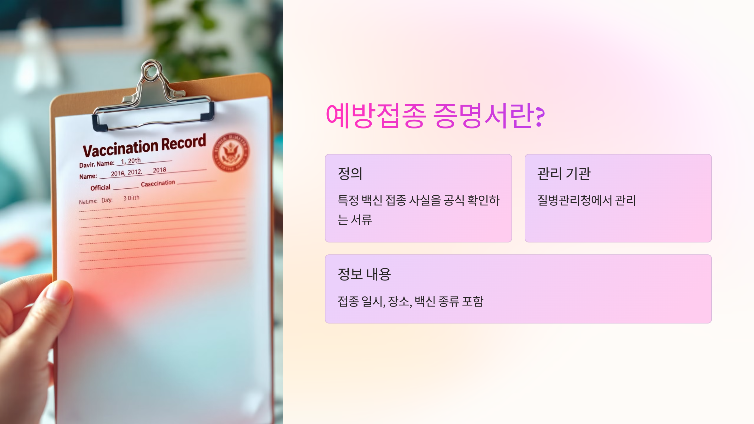 💉 예방접종 증명서란?