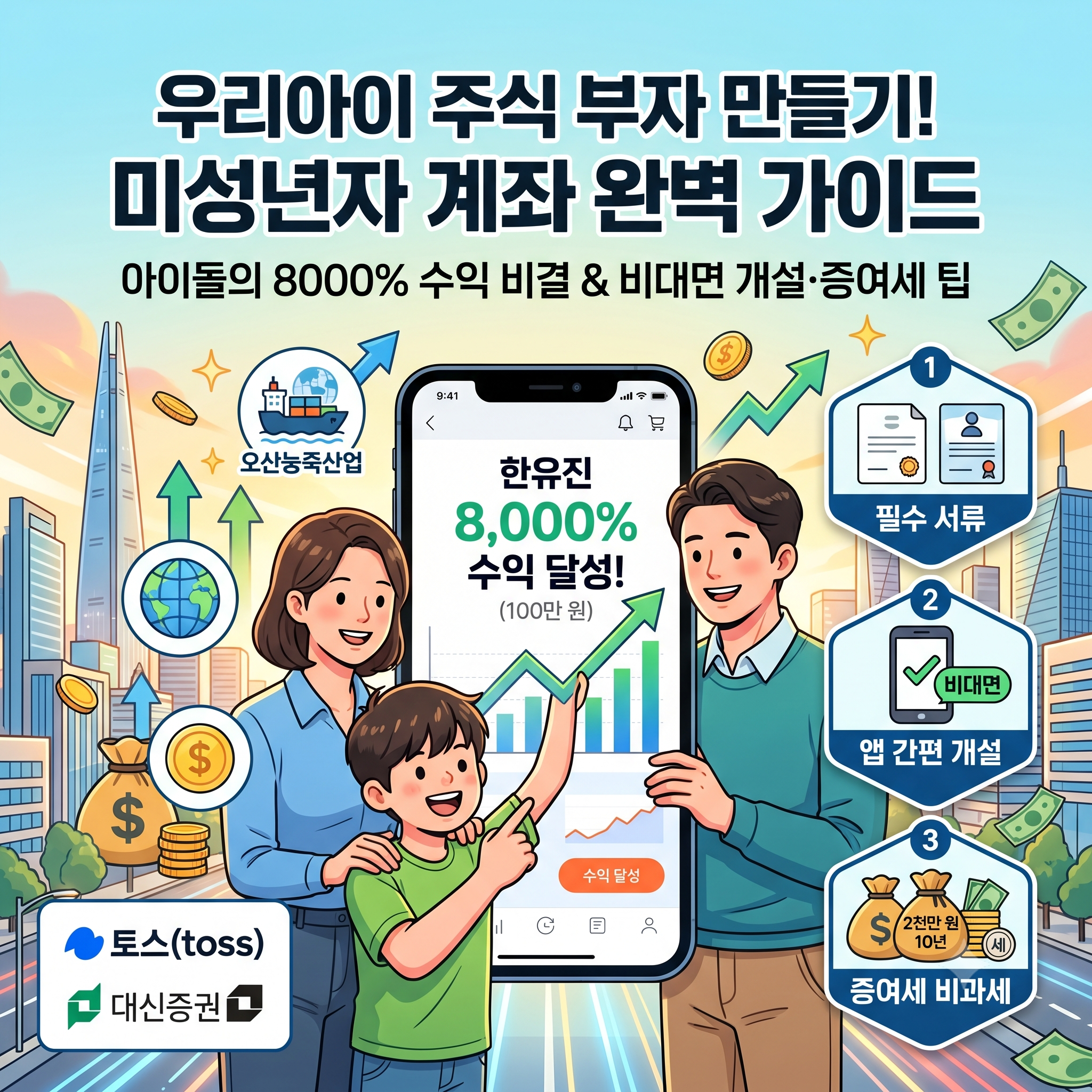 미성년자 주식계좌 개설 방법 필요 서류 및 증여세 비과세 한도 총정리