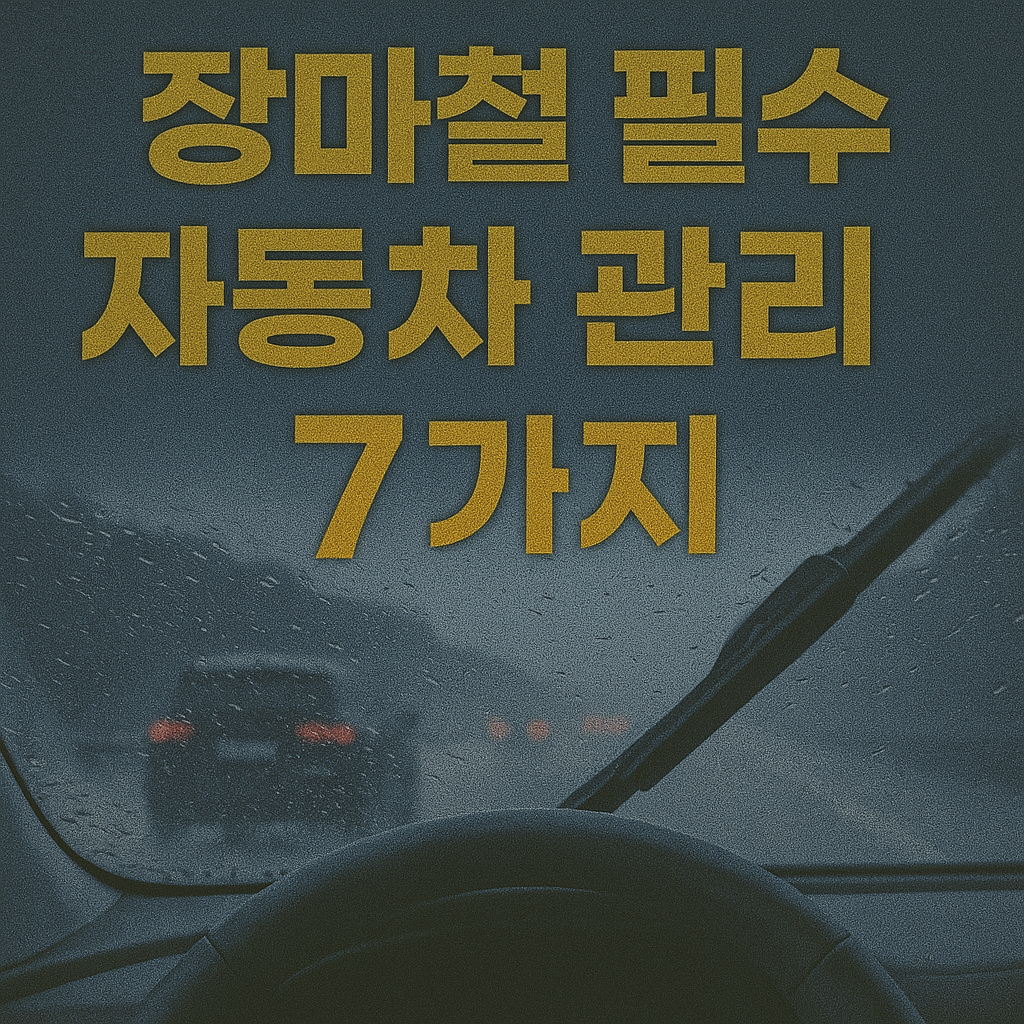 장마철 필수 자동차 차량 관리 7가지 블로그 썸네일 사진