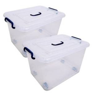 마이닝 플라스틱 리빙박스 90L, 투명, 2개