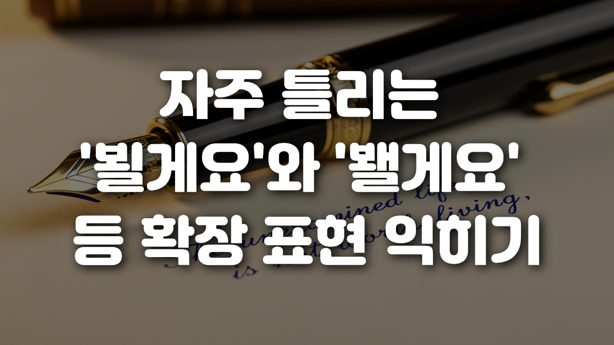 자주 틀리는 뵐게요 와 봴게요 등 확장 표현 익히기