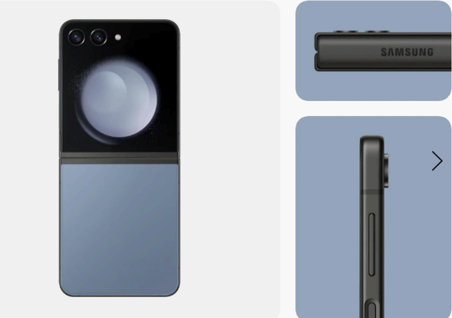 z플립 5 삼성닷컴 전용 색상 블루 색상 사진