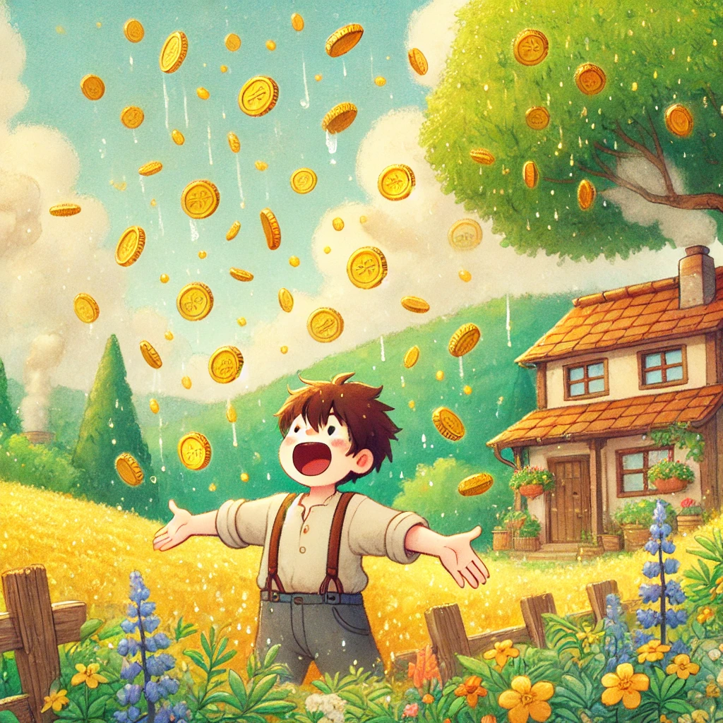 돈이쏟아지는장면