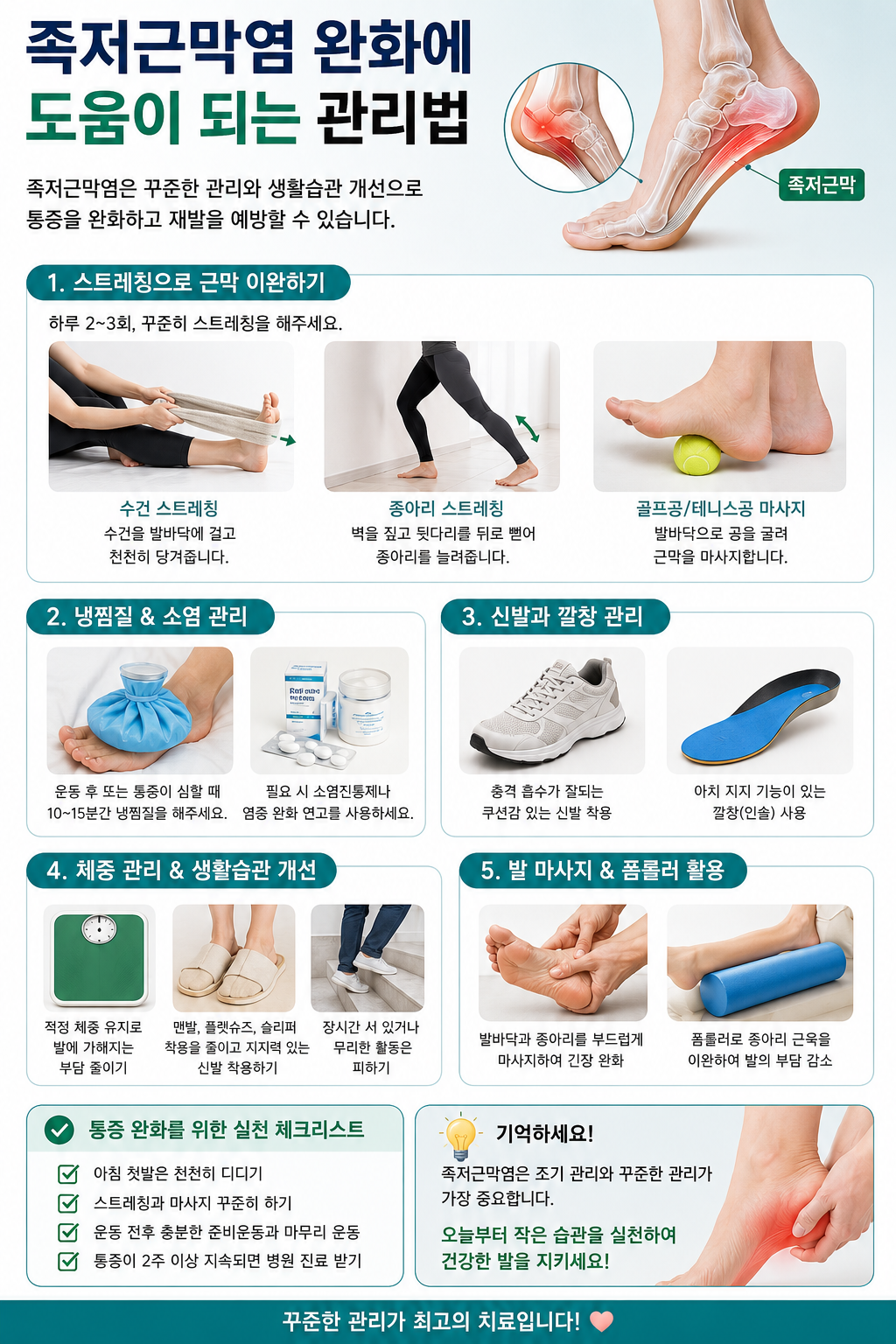 족저근막염 완화에 도움이 되는 관리법