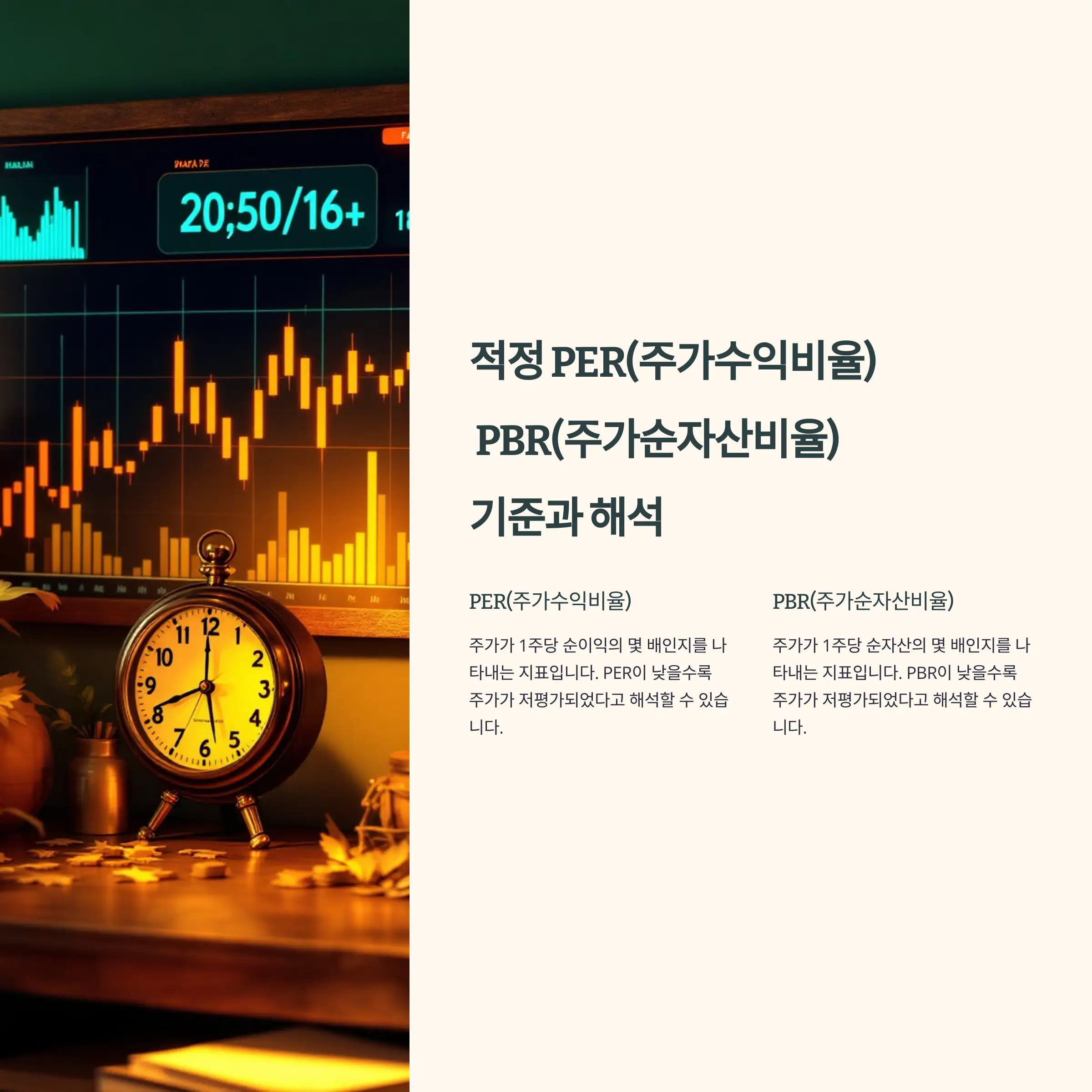적정 PER, PBR 해석 방법 : PER(주가수익비율)과 PBR(주가순자산비율)의 기준과 해석