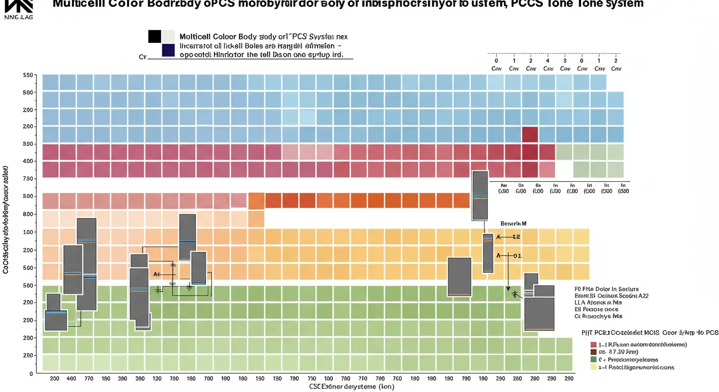 먼셀 색입체 또는 PCCS 톤 체계 다이어그램
