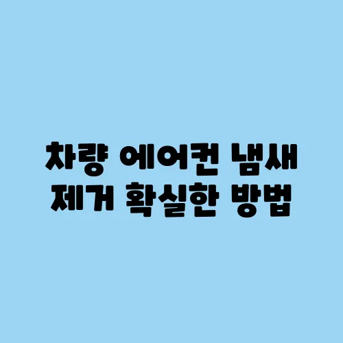 차량 에어컨 냄새 제거 확실한 방법