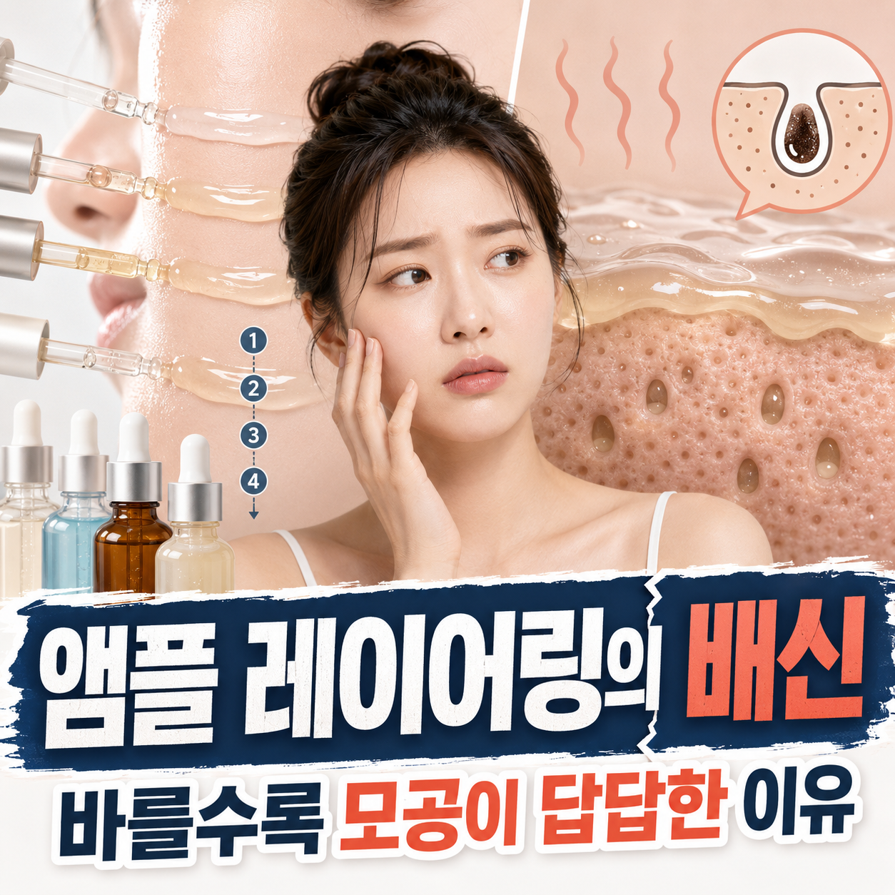 앰플 겹바를수록 모공이 답답해하는 이미지