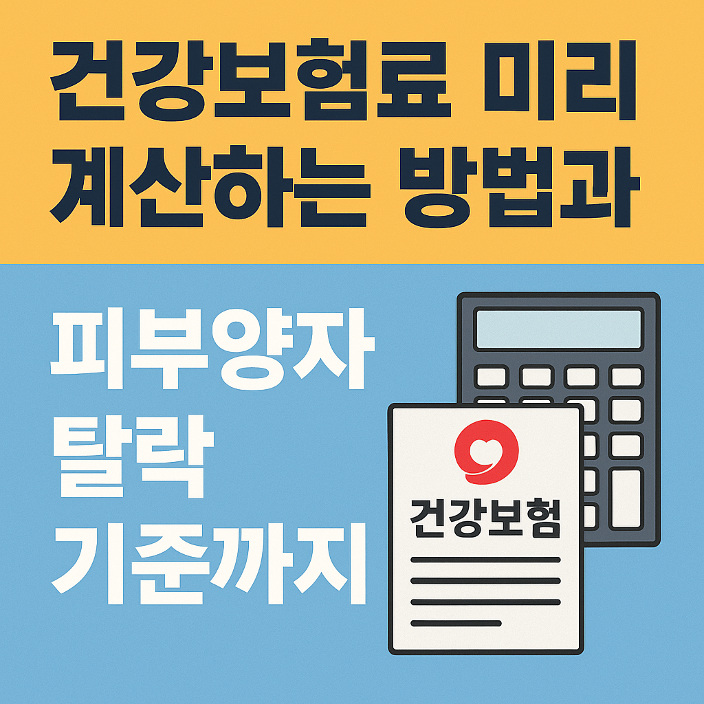 건강보험료 미리 계산하는 방법부터 피부양자 탈락 기준