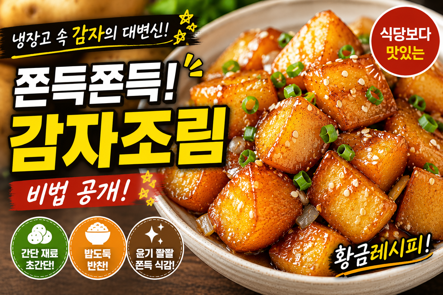 냉장고 속 감자로 만드는 쫀득한 감자조림 비법
