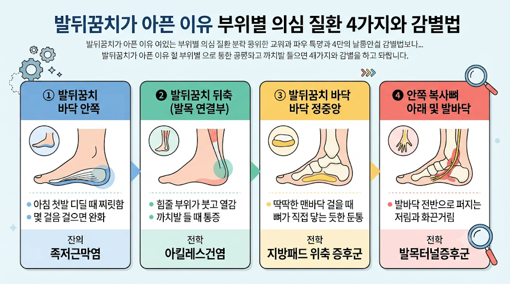 발뒤꿈치가 아픈 이유 부위별 의심 질환 4가지와 감별법