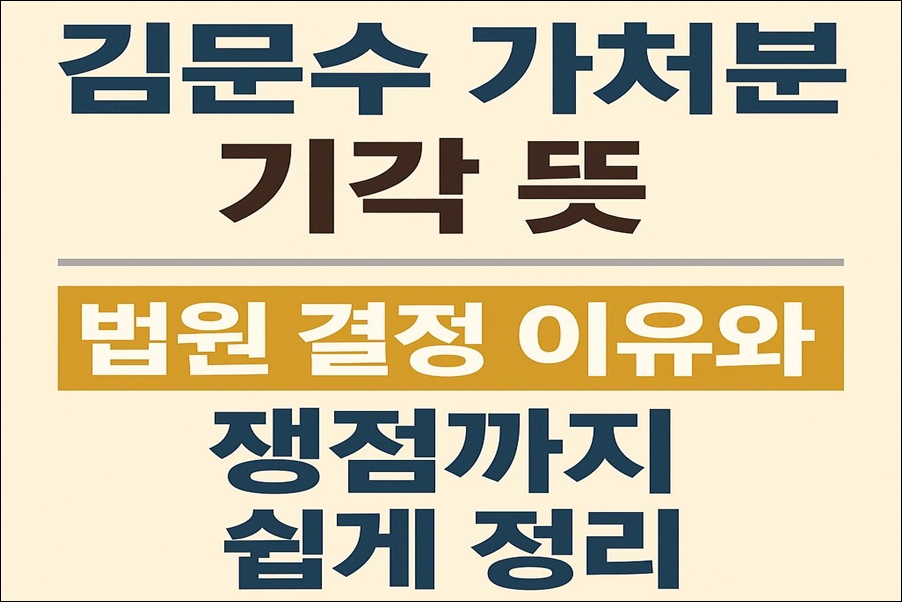 김문수 가처분 기각 뜻