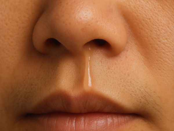 비염걸린 사람이 코에서 콧물이 나오는 이미지