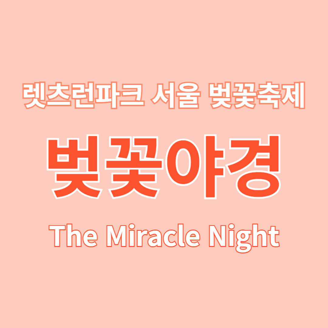 렛츠런파크 서울 벚꽃축제
벚꽃야경