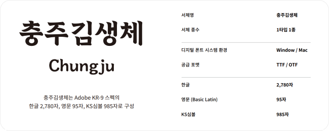 충주 김생체 구성