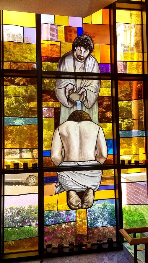 세례자 요한 유리화 (신도림동성당)