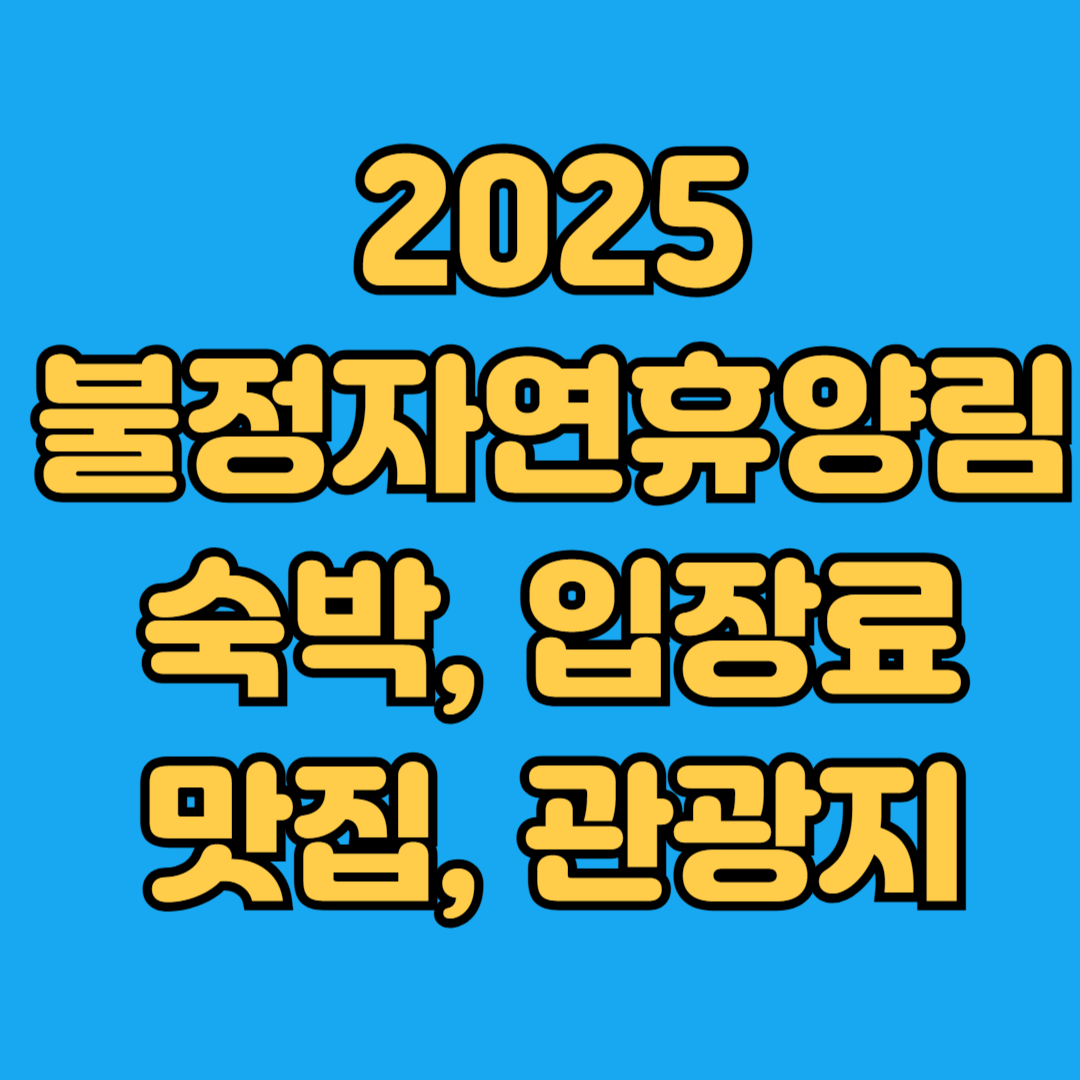 2025 불정자연휴양림 숙박, 입장료, 맛집, 관광지