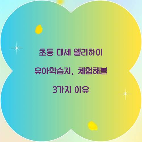 초등 대세 엘리하이 유아학습지