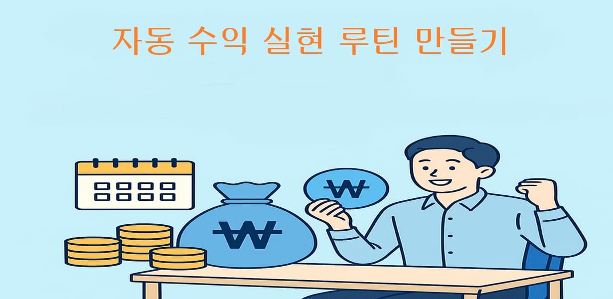 투자자가 ETF 수익 실현 루틴을 자동화하기 위해 목표 수익률과 매도 계획을 설정하는 장면