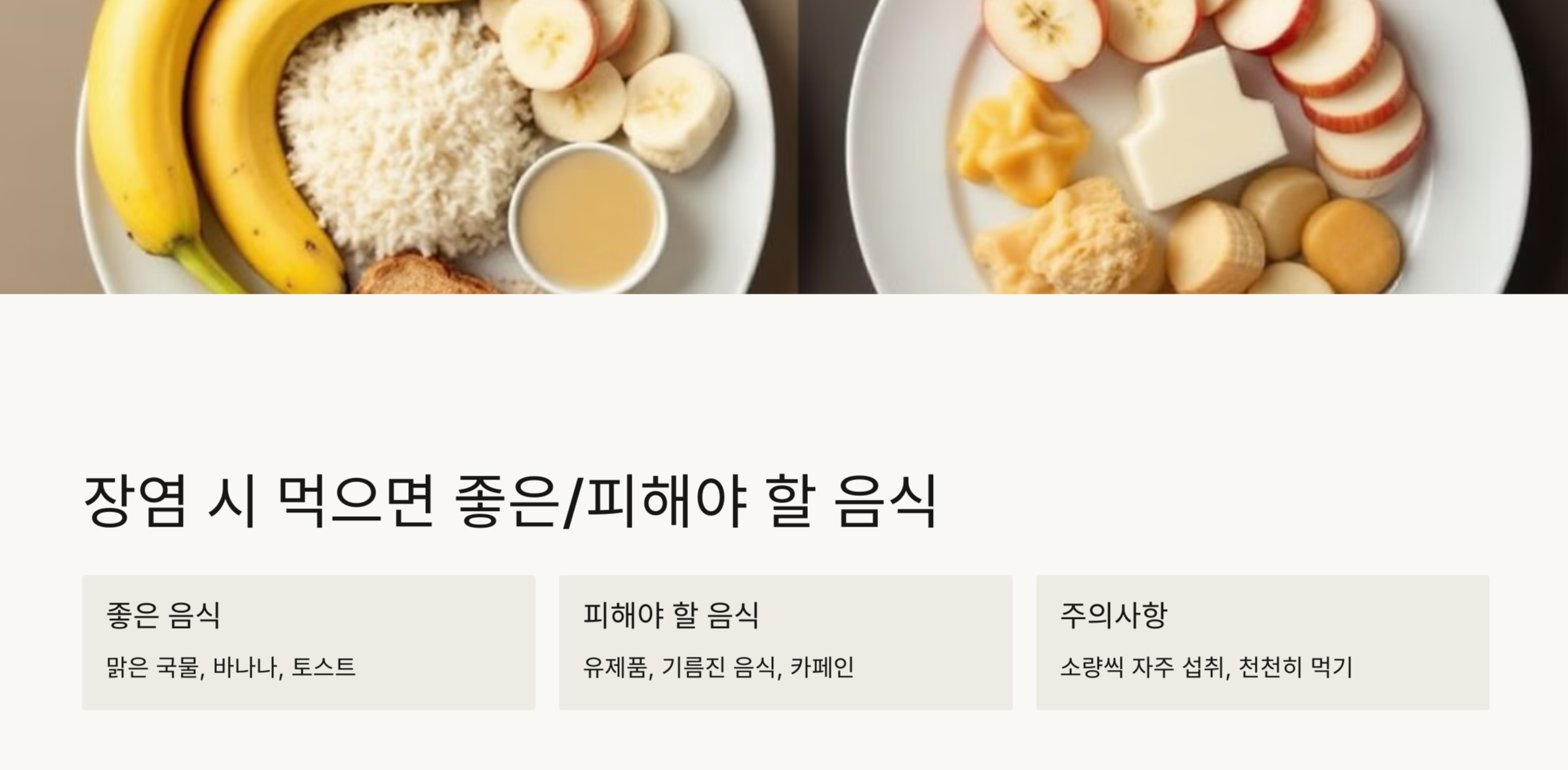 장염에 좋은 음식 사진