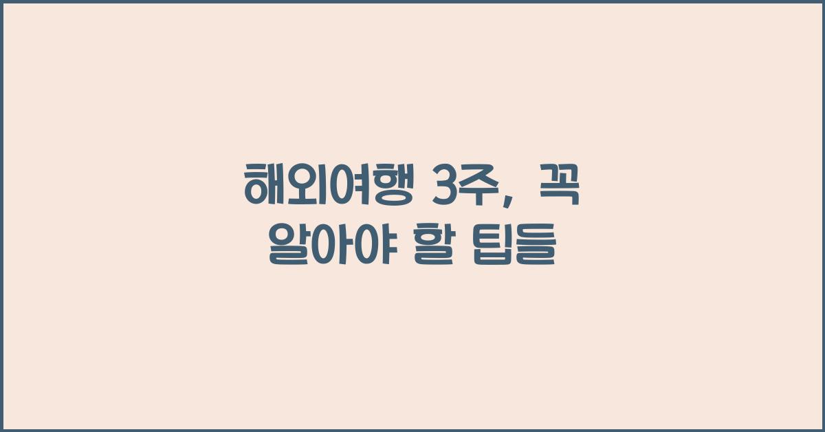 해외여행 3주