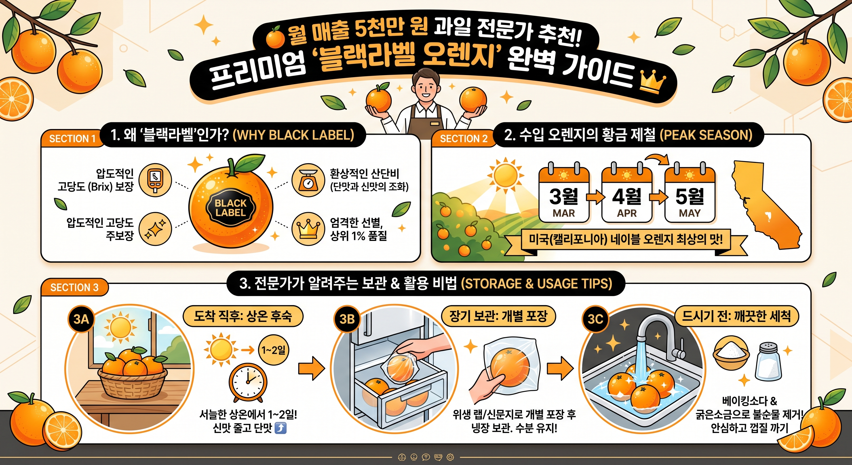 제철과일 블랙라벨 오렌지