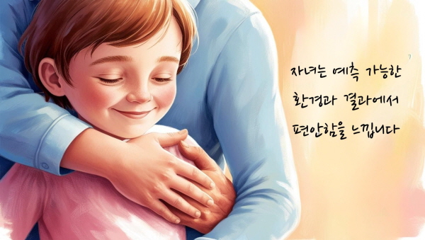 자녀는 예측 가능한 환경과 결과에서 편안함을 느낍니다에 관한 그림