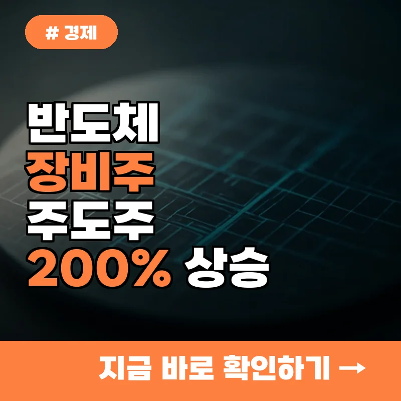반도체 주도주, 올해 장비주가 200% 더 오를 수 있는 진짜 이유