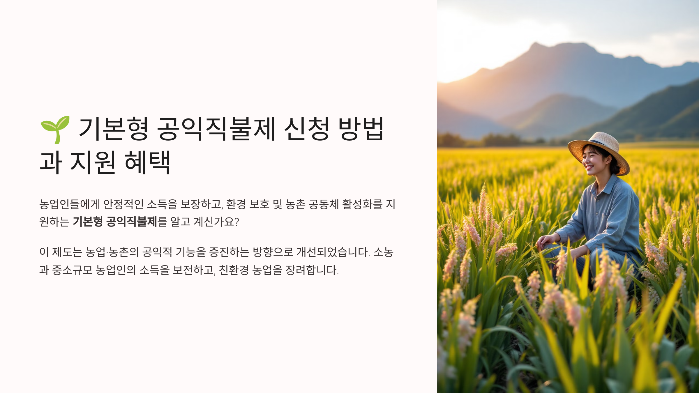기본형 공익직불제 신청 방법